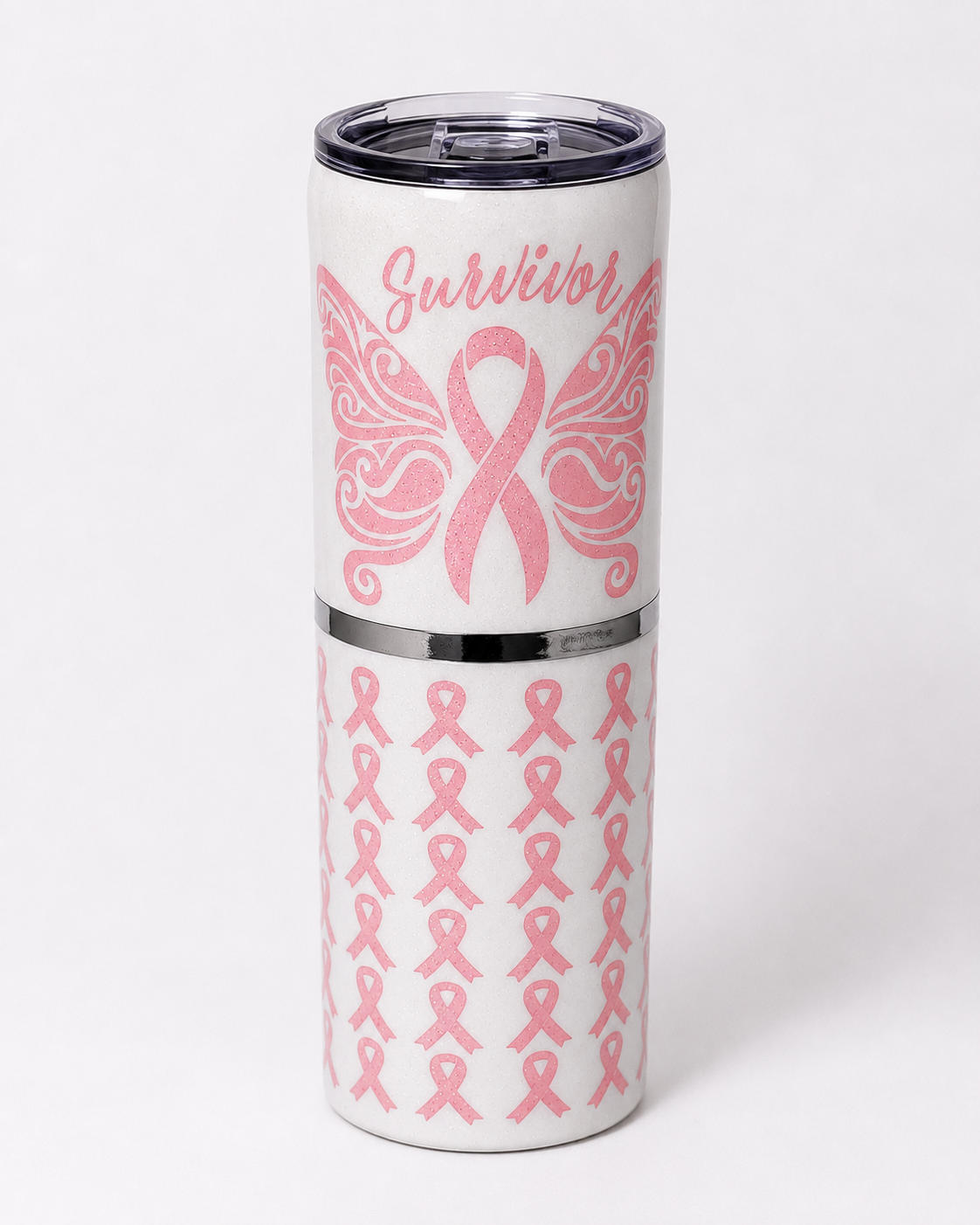 Breast cancer survivor tumbler