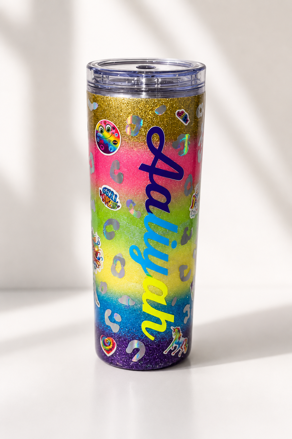 Rainbow name tumbler